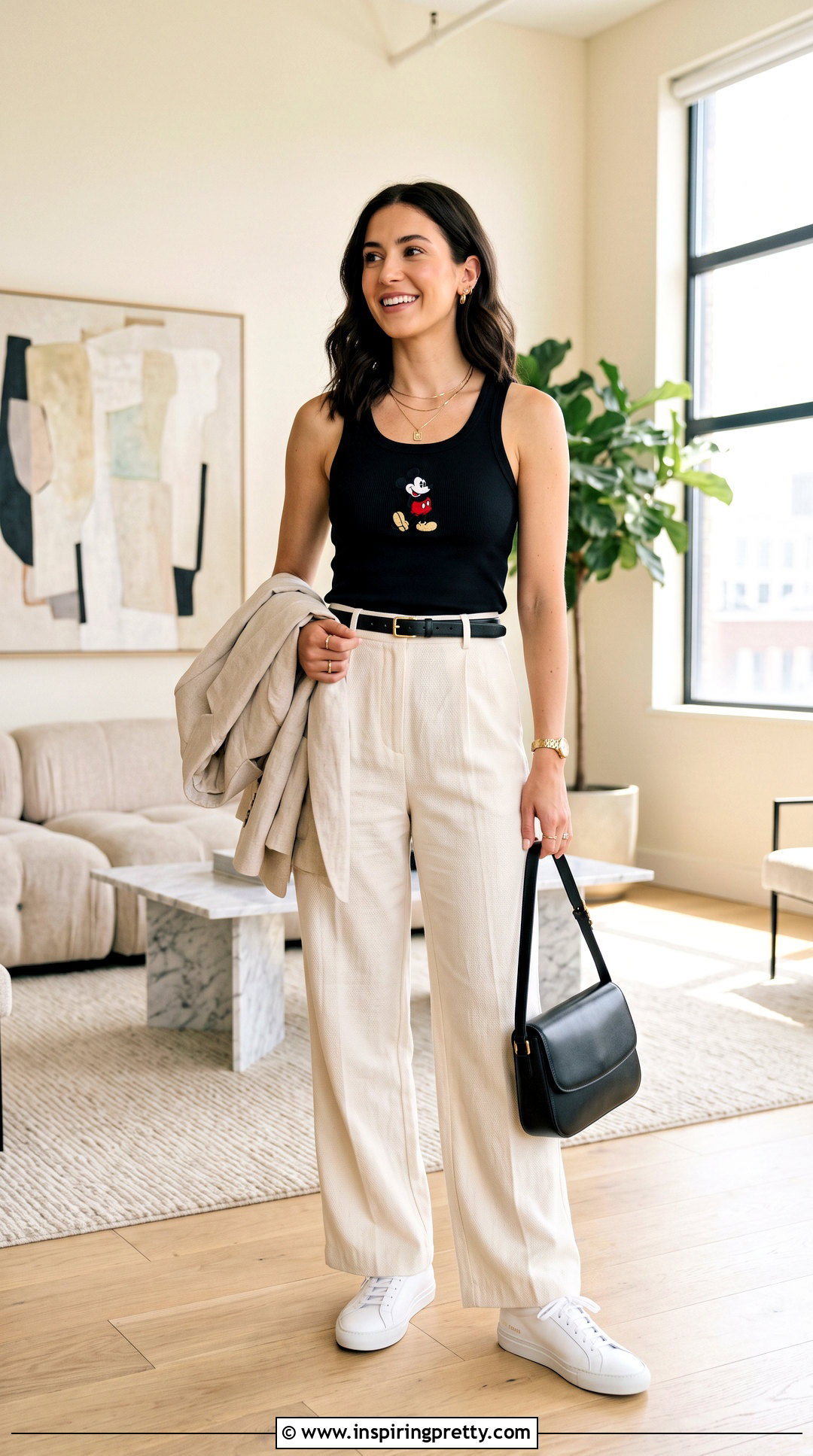 Mickey Disney Tank Top With Wide Leg Trousers - 20 disney tank top women's