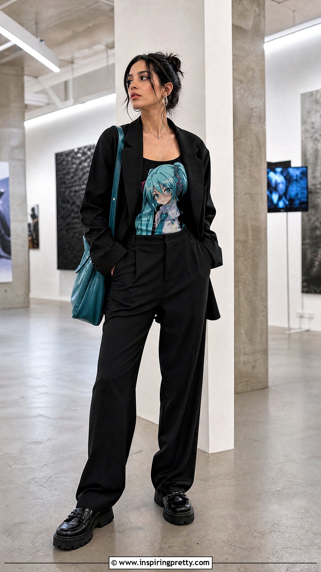 Miku Tank Top With Black Blazer - 25 miku tank top outfit ideas