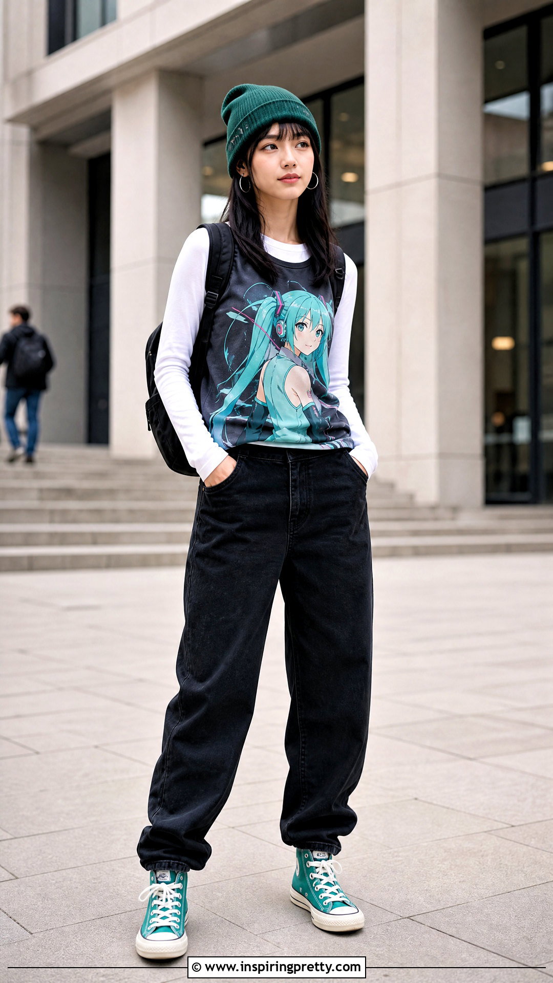 Miku Tank Top With Layered Long Sleeve Shirt - 25 miku tank top outfit ideas