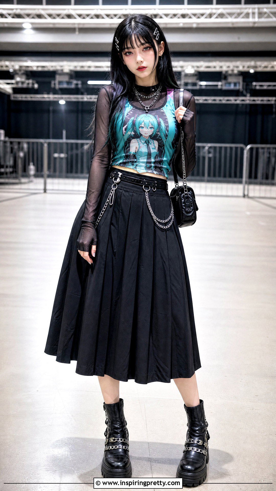 Miku Tank Top With Layered Mesh Top - 25 miku tank top outfit ideas