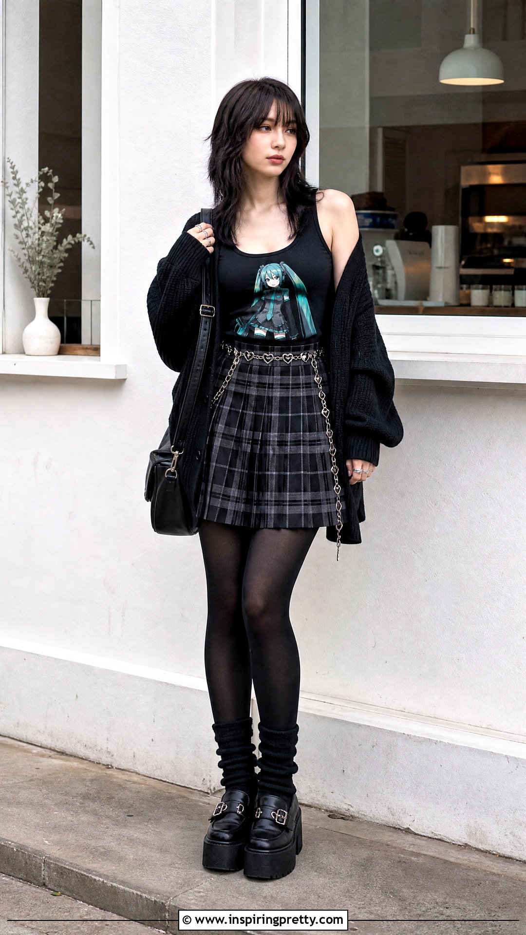 Miku Tank Top With Plaid Skirt - 25 miku tank top outfit ideas