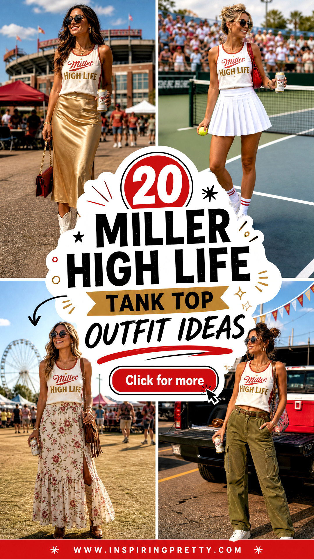 20 Miller High Life Tank Top Outfit Ideas for Game Days - 20 Miller High Life Tank Top Outfit Ideas for Game Days