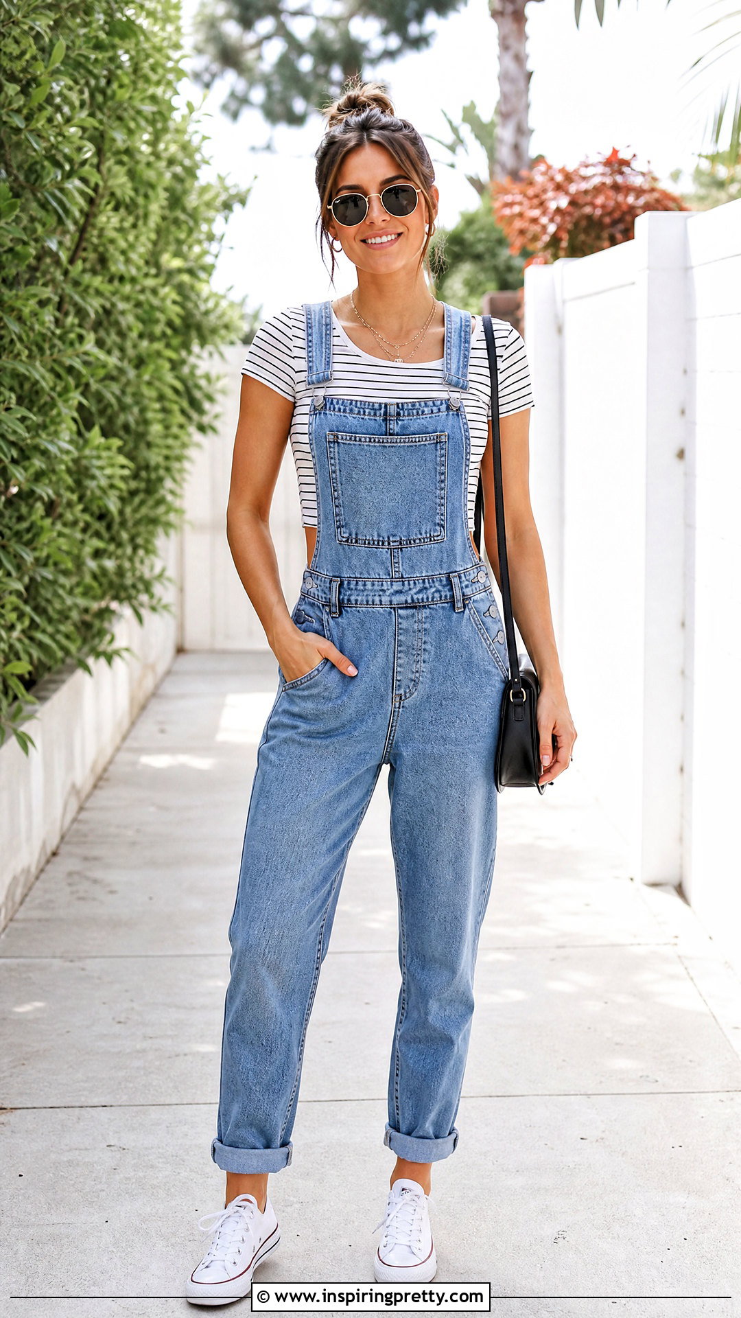 Mini Crop Top With Overalls - 50 mini crop top outfit ideas