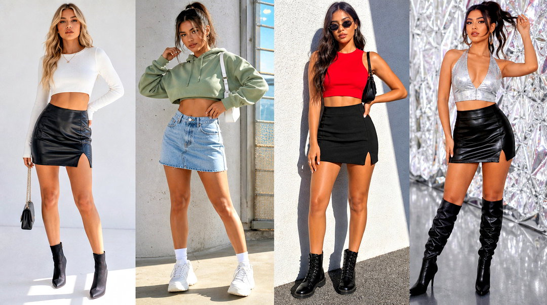 20 Mini Skirt Crop Top Outfit Ideas for Going-Out Style
