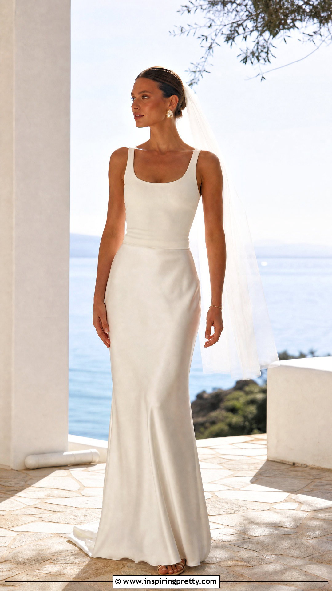 Minimal Bridal Tank Top With Slip Skirt - 20 bridal tops separates