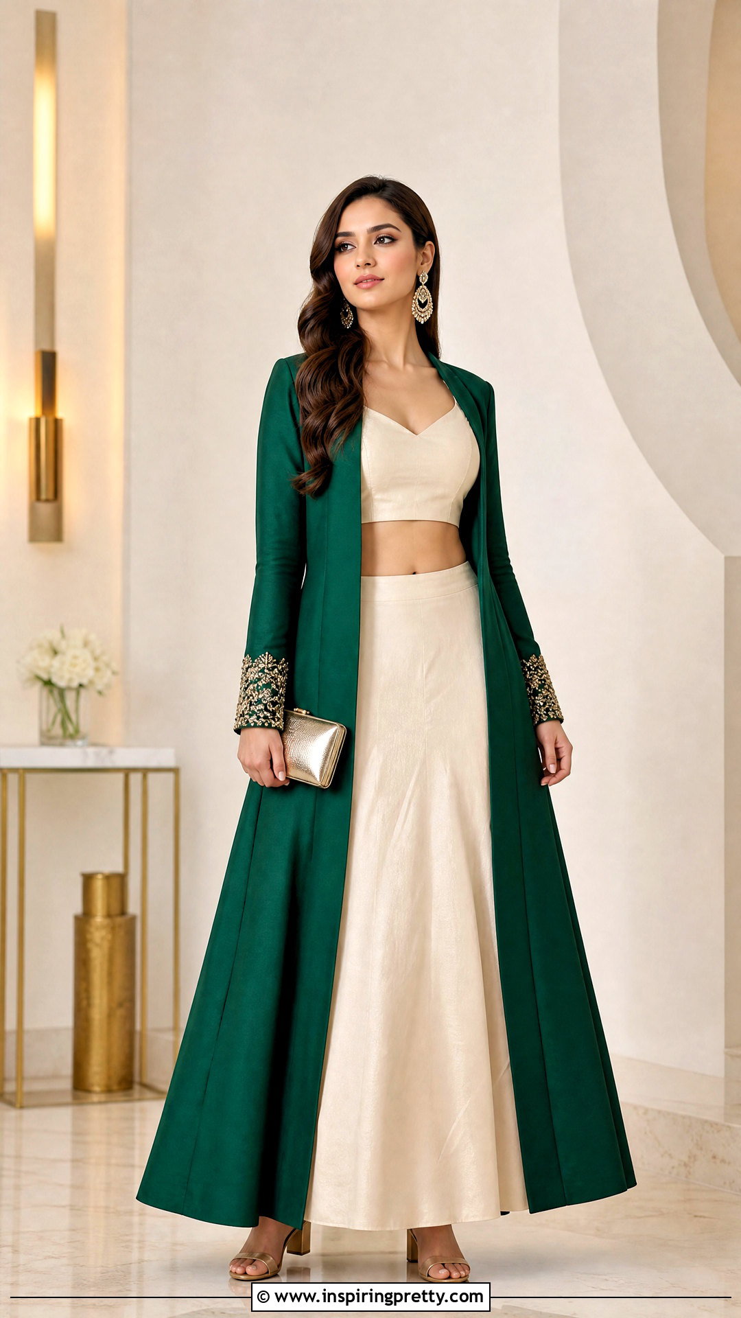 Minimal Crop Top Lehenga With Contrast Jacket - 50 crop top lehenga with jacket outfit ideas