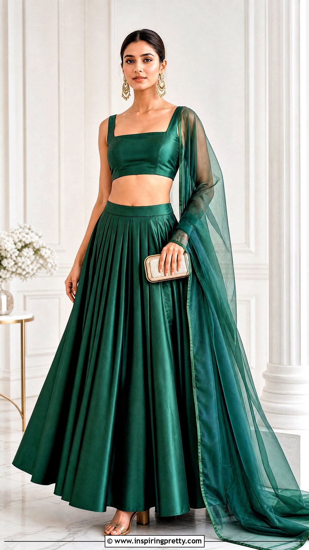 Minimal Crop Top Lehenga - 50 crop top lehenga outfit ideas