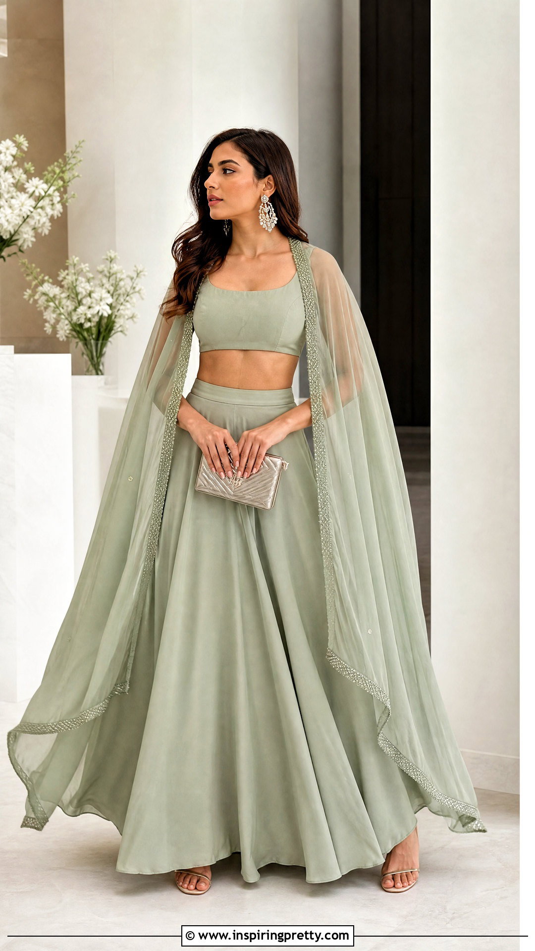 Minimal Monochrome Crop Top Lehenga - 50 crop top lehenga designs