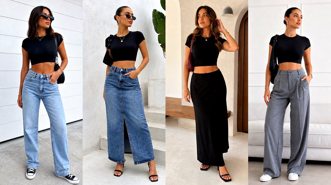 20 Minimalist Black Crop Top Outfit Ideas for Chic Days