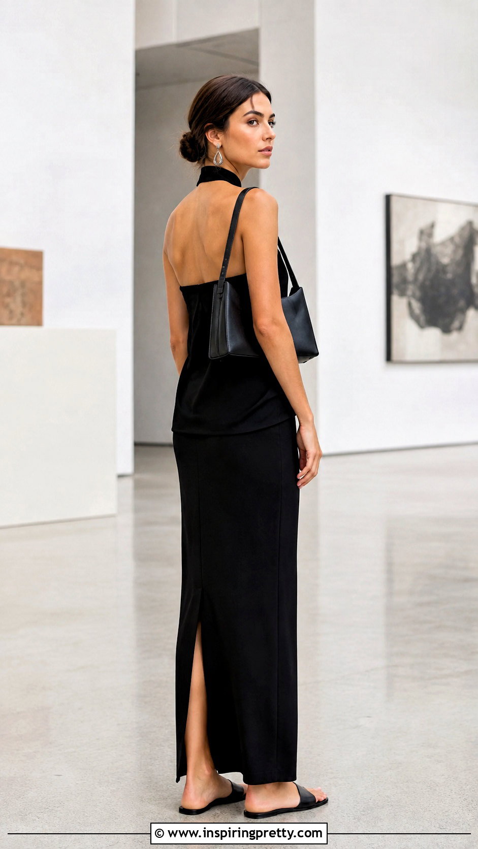 Minimalist Halter Top With Column Skirt - 50 top halter outfits