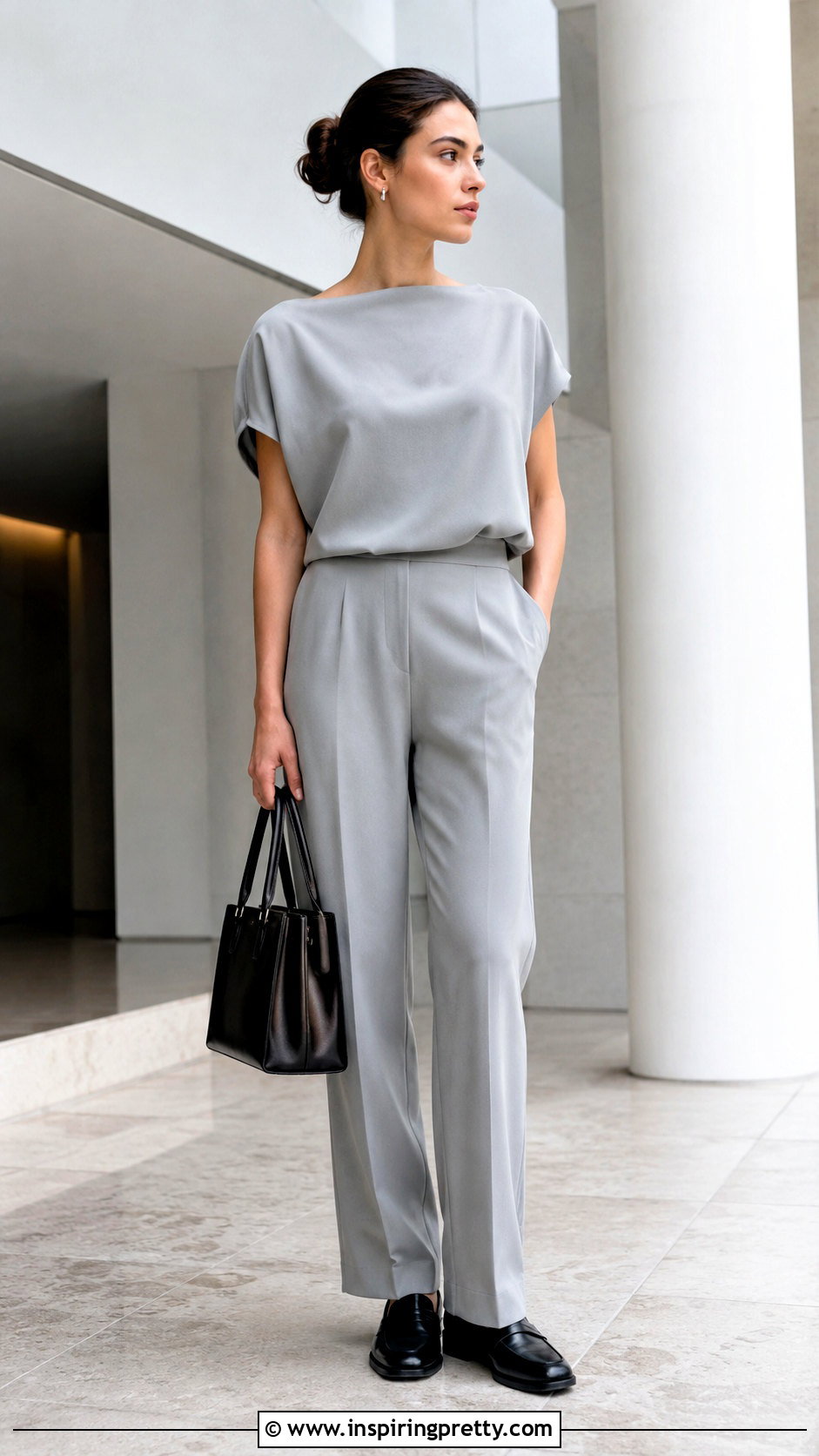 Minimalist Jellyfish Top With Straight Trousers - 50 jellyfish top outfit ideas