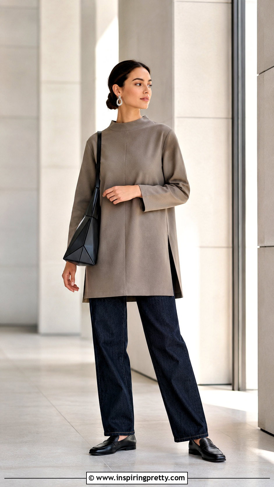 Minimalist Tunic Top With Straight Jeans - 50 tunic tops with jeans