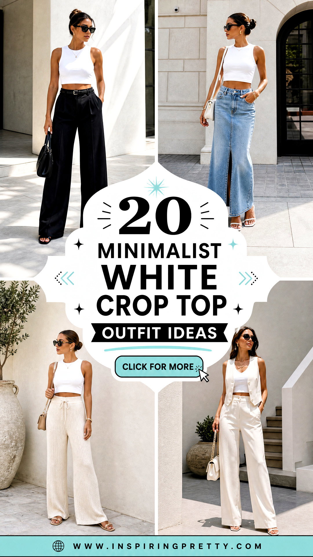 20 Minimalist White Crop Top Outfit Ideas for Clean Style - 20 Minimalist White Crop Top Outfit Ideas for Clean Style