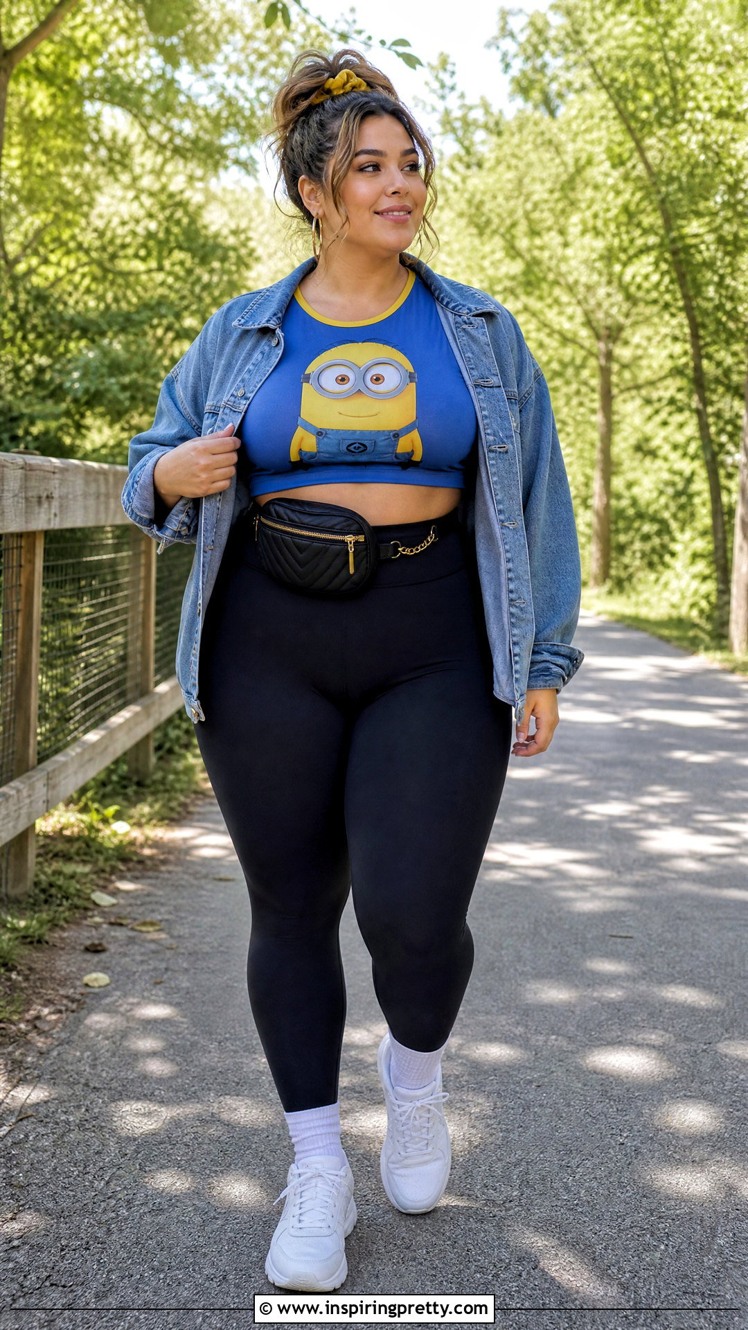 Minion Crop Top With Leggings And Denim Jacket - 20 Minion Crop Top outfit ideas