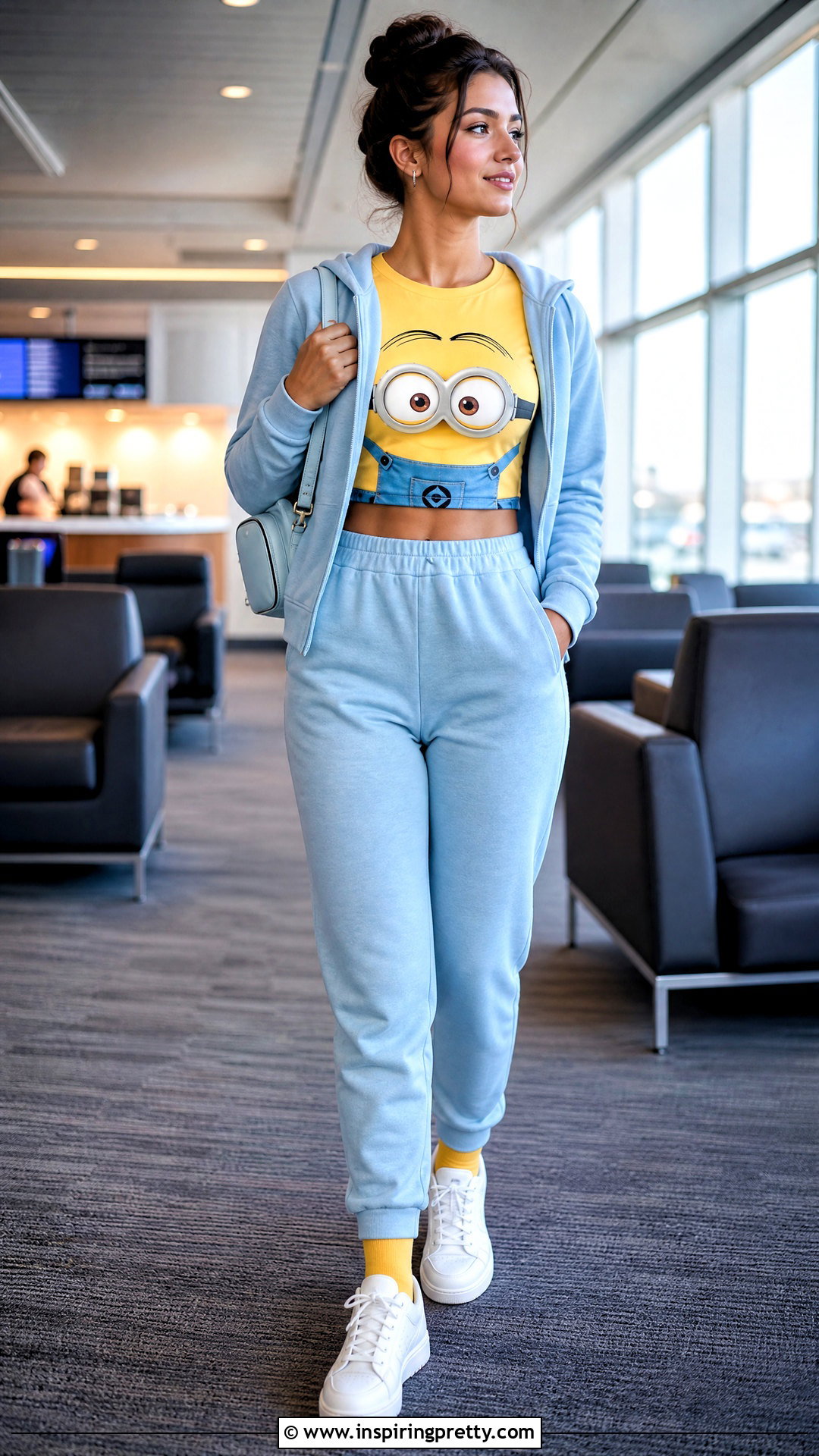 Minion Crop Top With Matching Sweatpants And Jacket - 20 Minion Crop Top outfit ideas