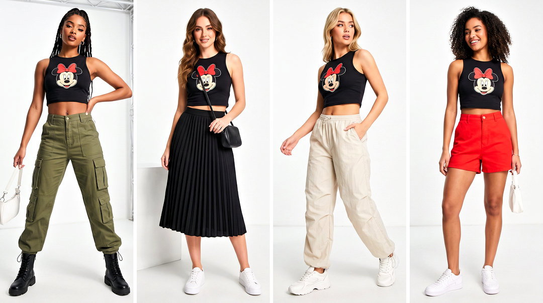 25 Minnie Mouse Crop Top Outfit Ideas for Chic Disney Style