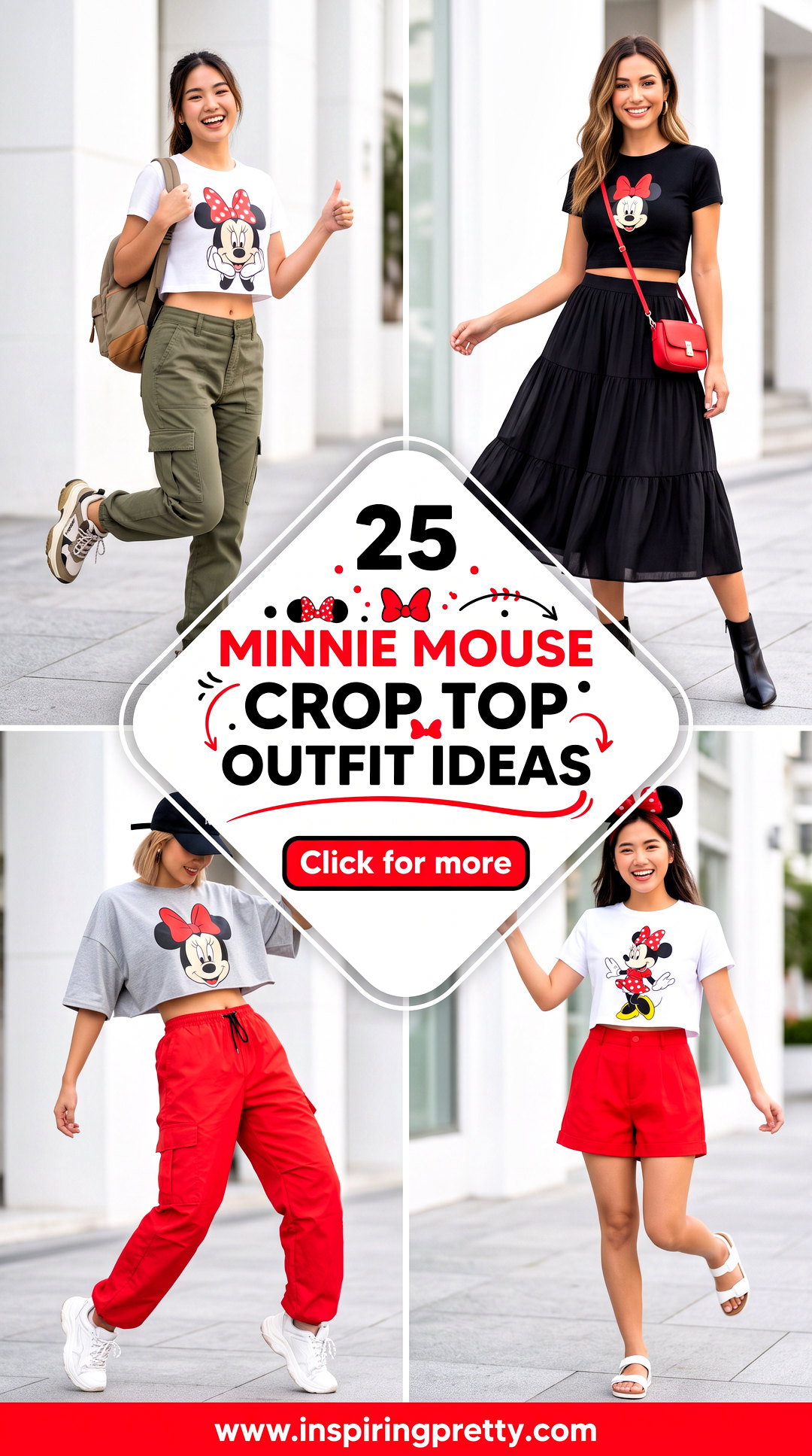 25 Minnie Mouse Crop Top Outfit Ideas for Chic Disney Style - 25 Minnie Mouse Crop Top Outfit Ideas for Chic Disney Style