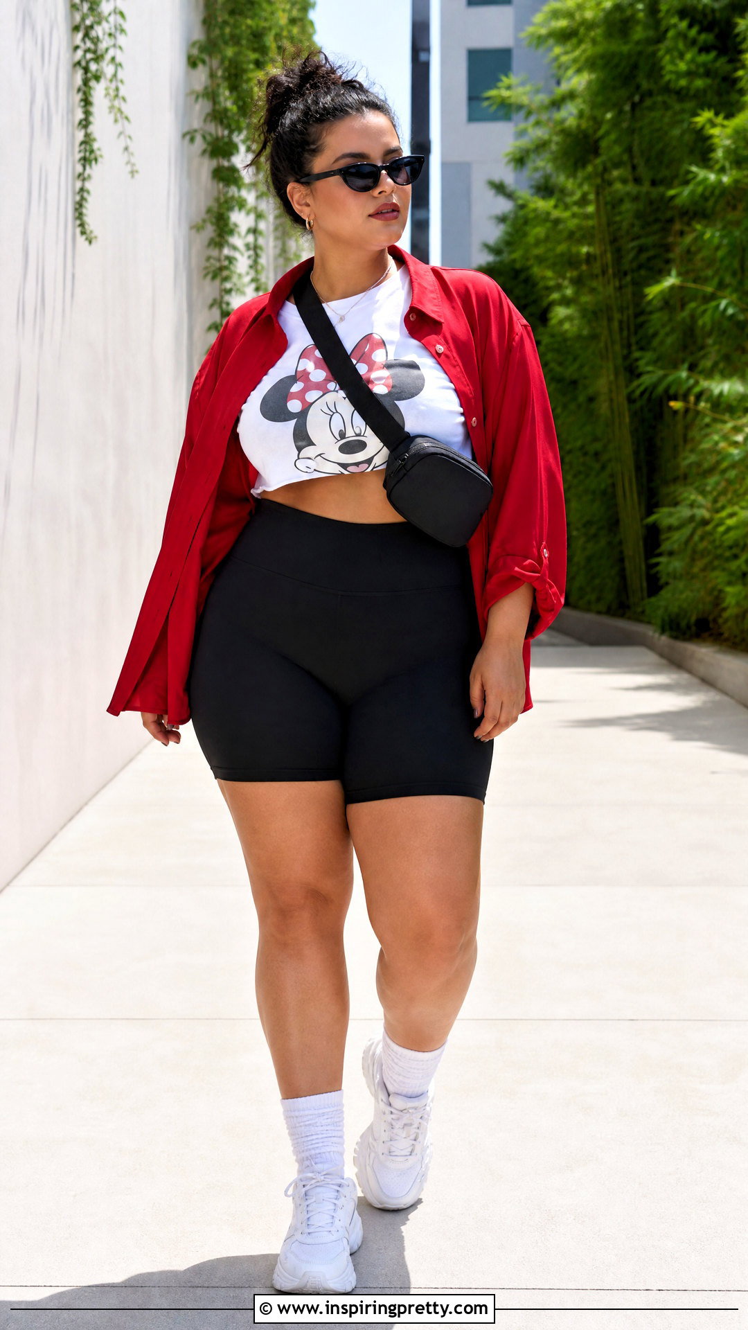 Minnie Mouse Crop Top With Biker Shorts - 25 Minnie Mouse Crop Top outfit ideas