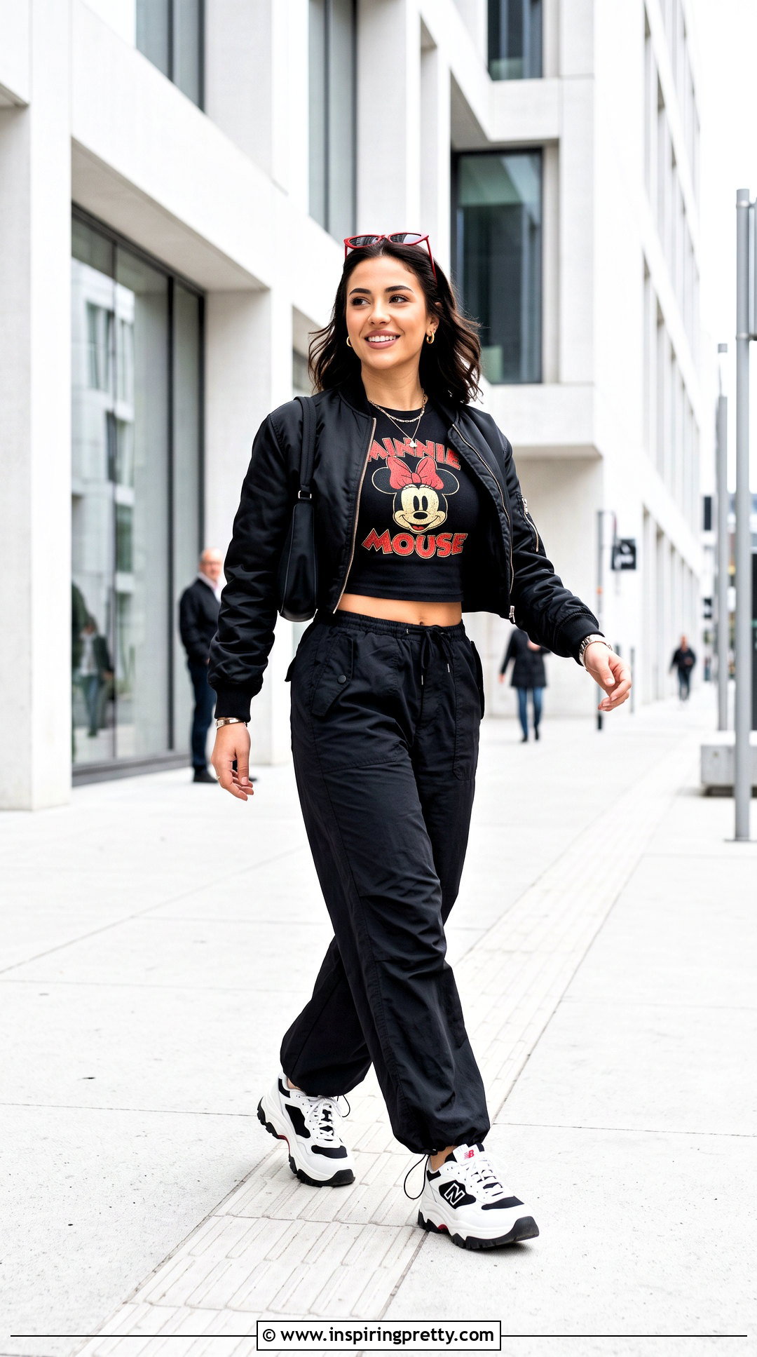 Minnie Mouse Crop Top With Parachute Pants - 25 Minnie Mouse Crop Top outfit ideas