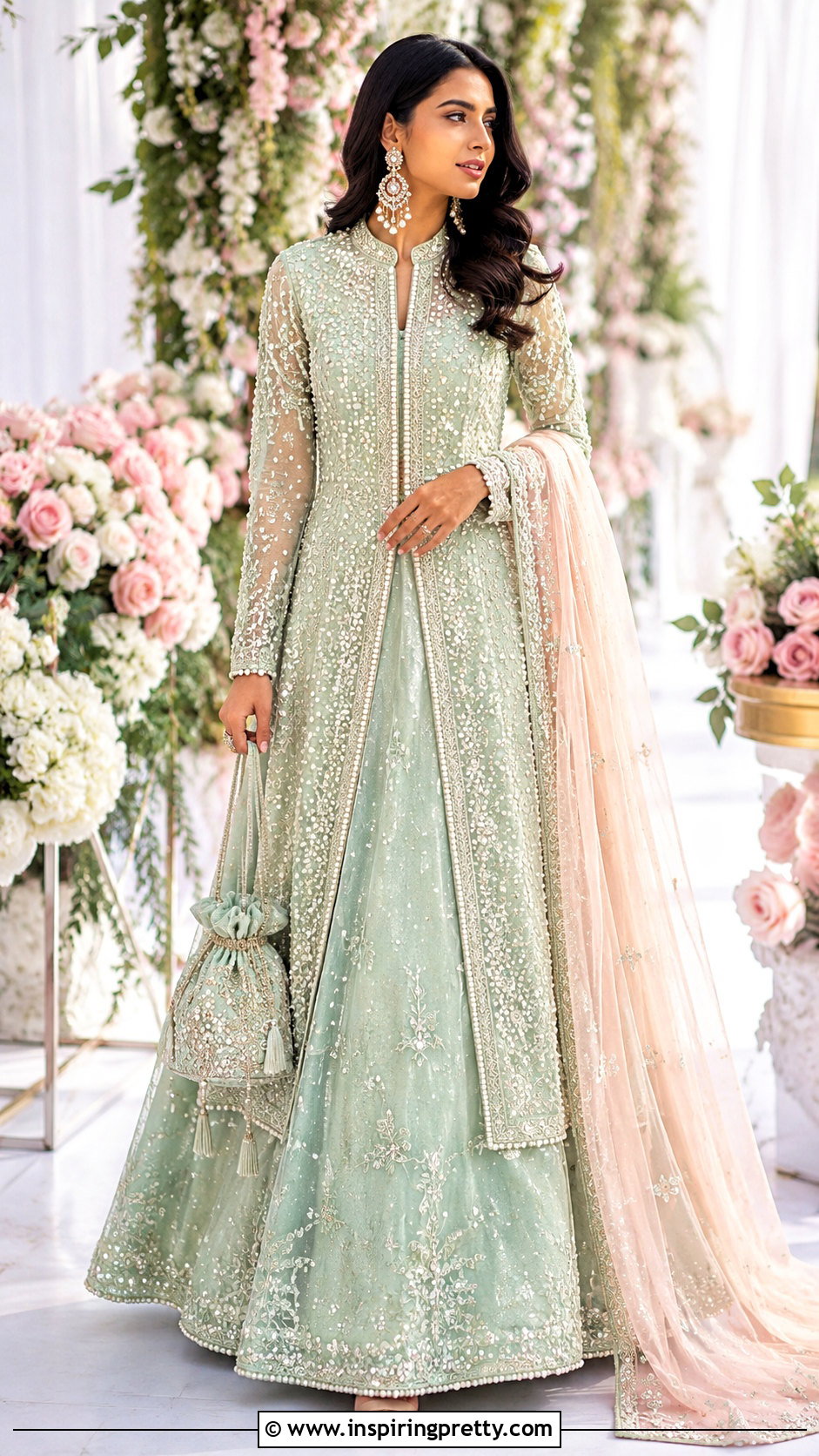 Mint Green Lehenga With Long Top - 50 Lehenga With Long Top outfit ideas