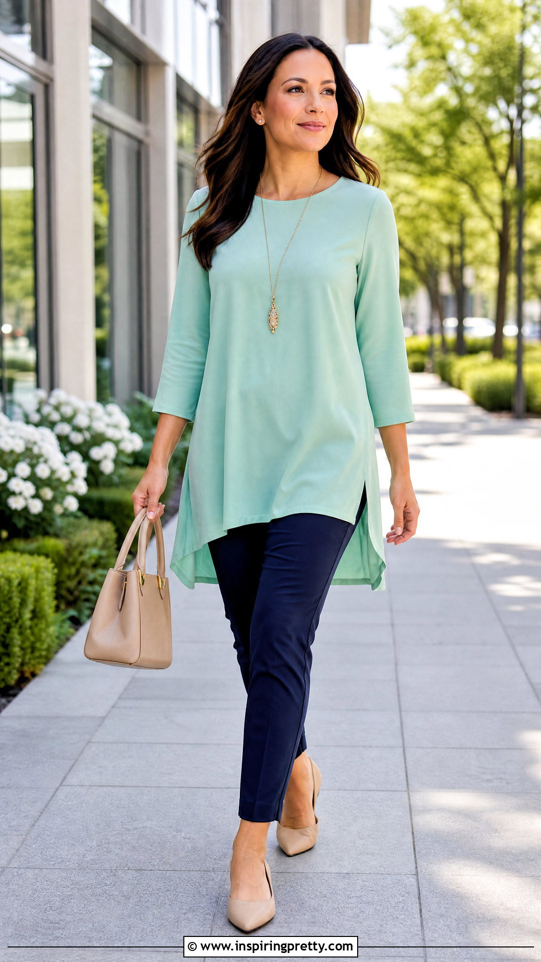 Mint Green Tunic Top With Slim Pants - 25 mint green tops for women