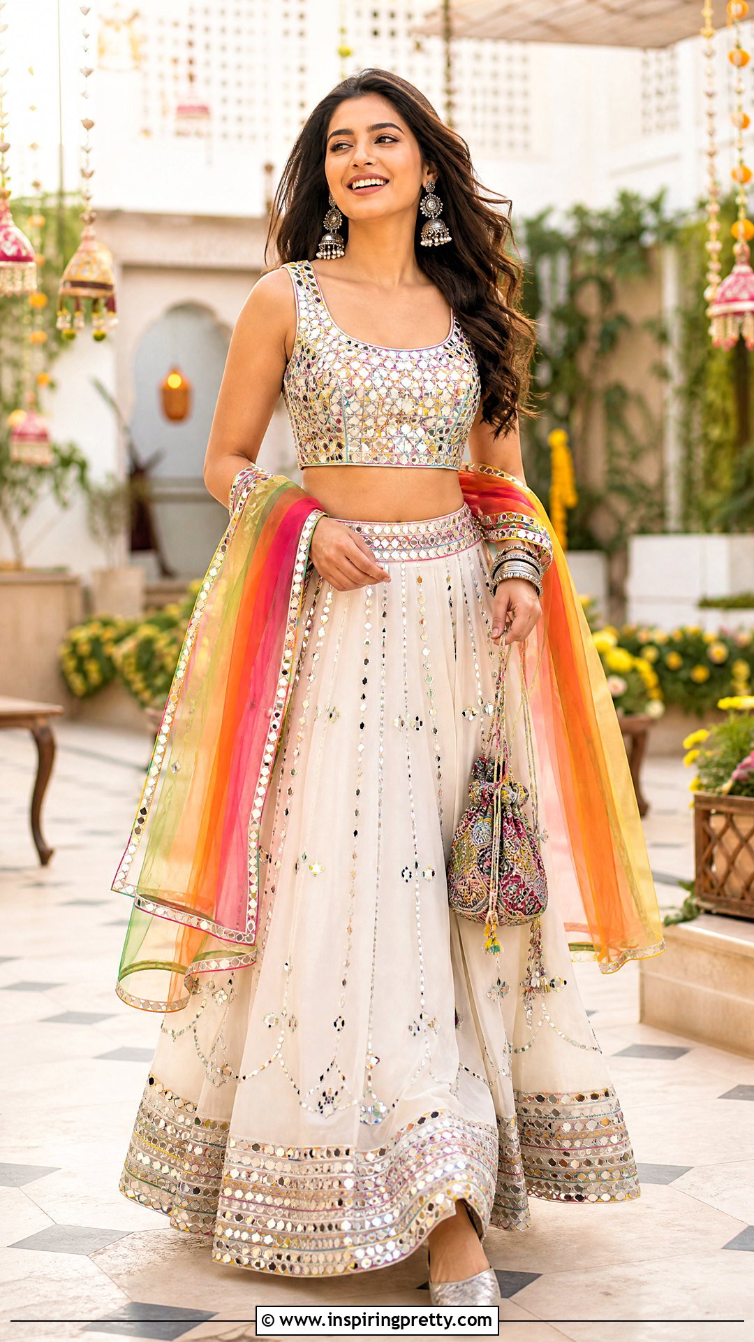 Mirror Work Crop Top Lehenga - 25 crop top lehenga new models