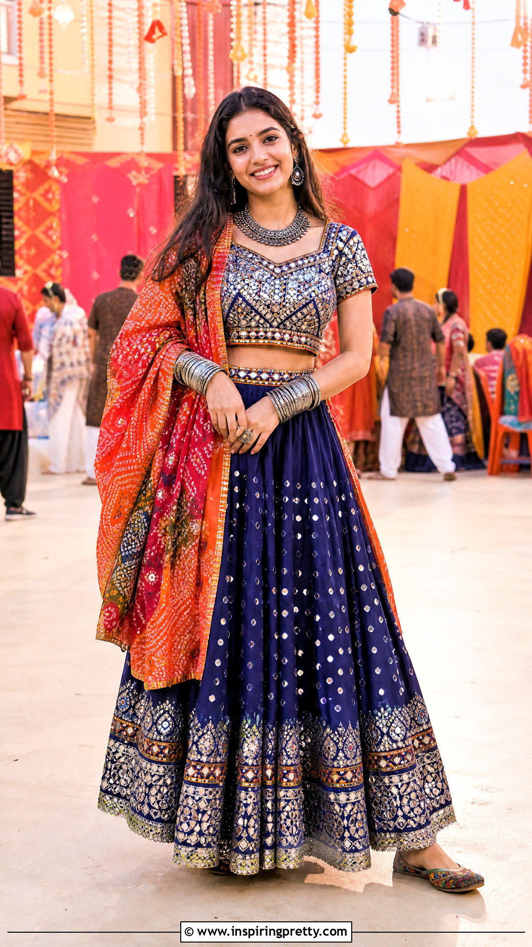 Mirror Work Skirt With Matching Choli - 50 skirt top indian outfit traditional ideas