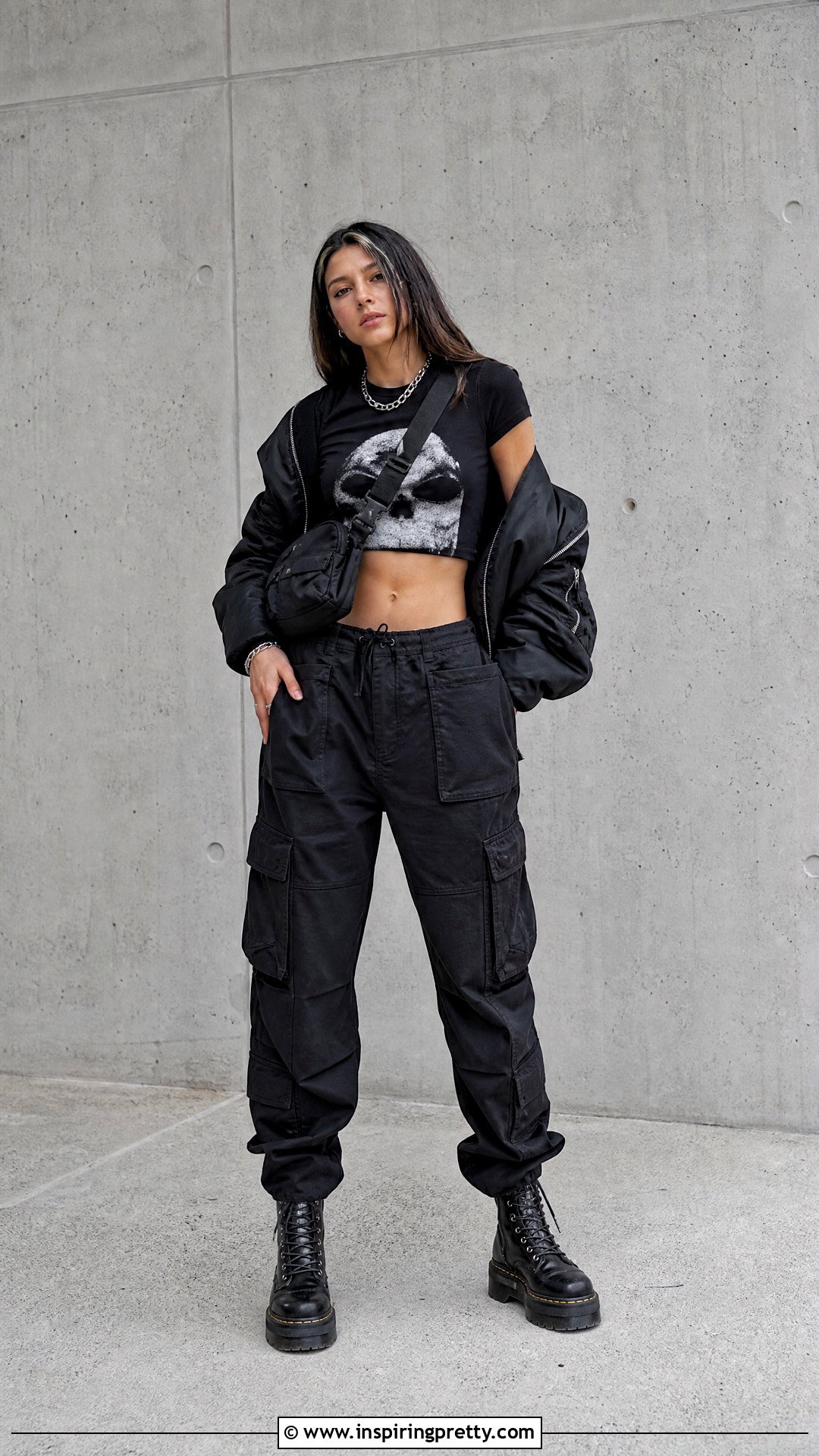 Misbhv Crop Top With Black Cargo Pants - 20 Misbhv Crop Top outfit ideas
