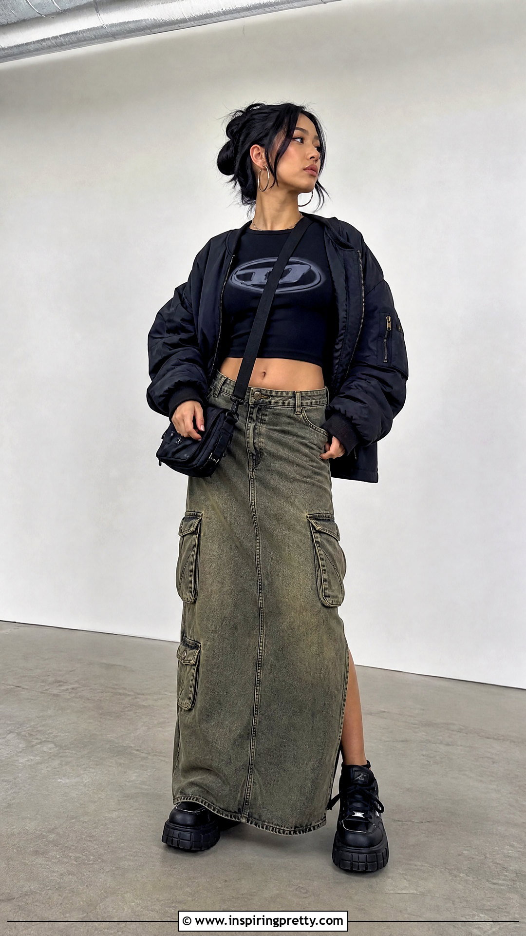 Misbhv Crop Top With Cargo Maxi Skirt - 20 Misbhv Crop Top outfit ideas