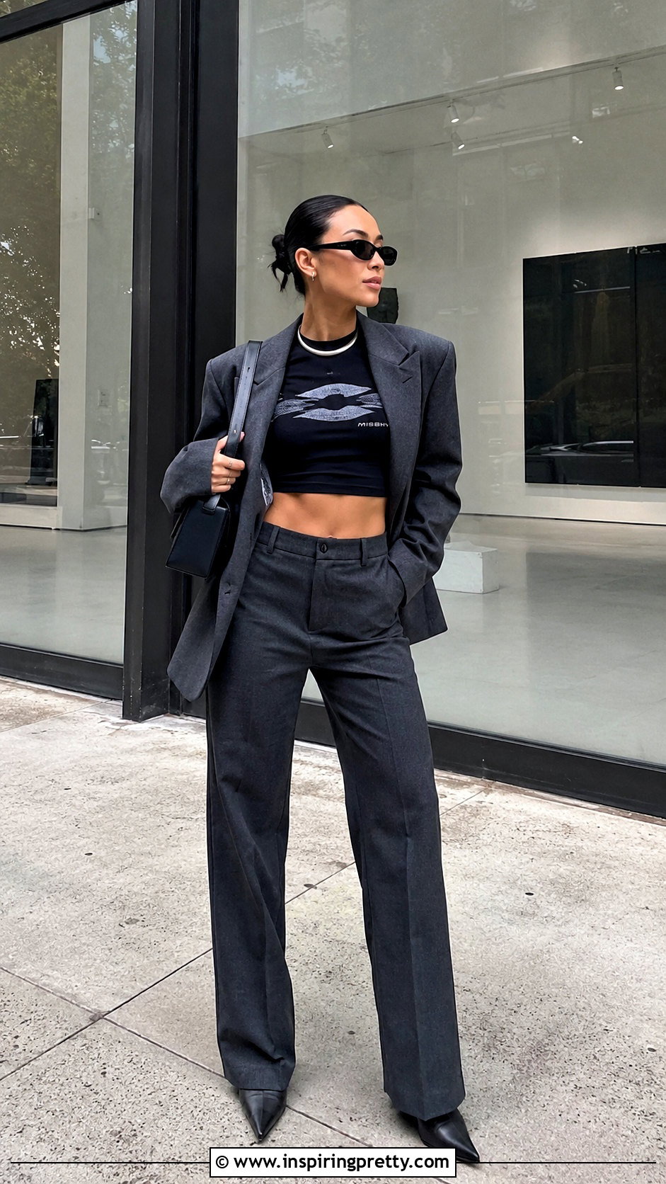Misbhv Crop Top With Oversized Blazer - 20 Misbhv Crop Top outfit ideas