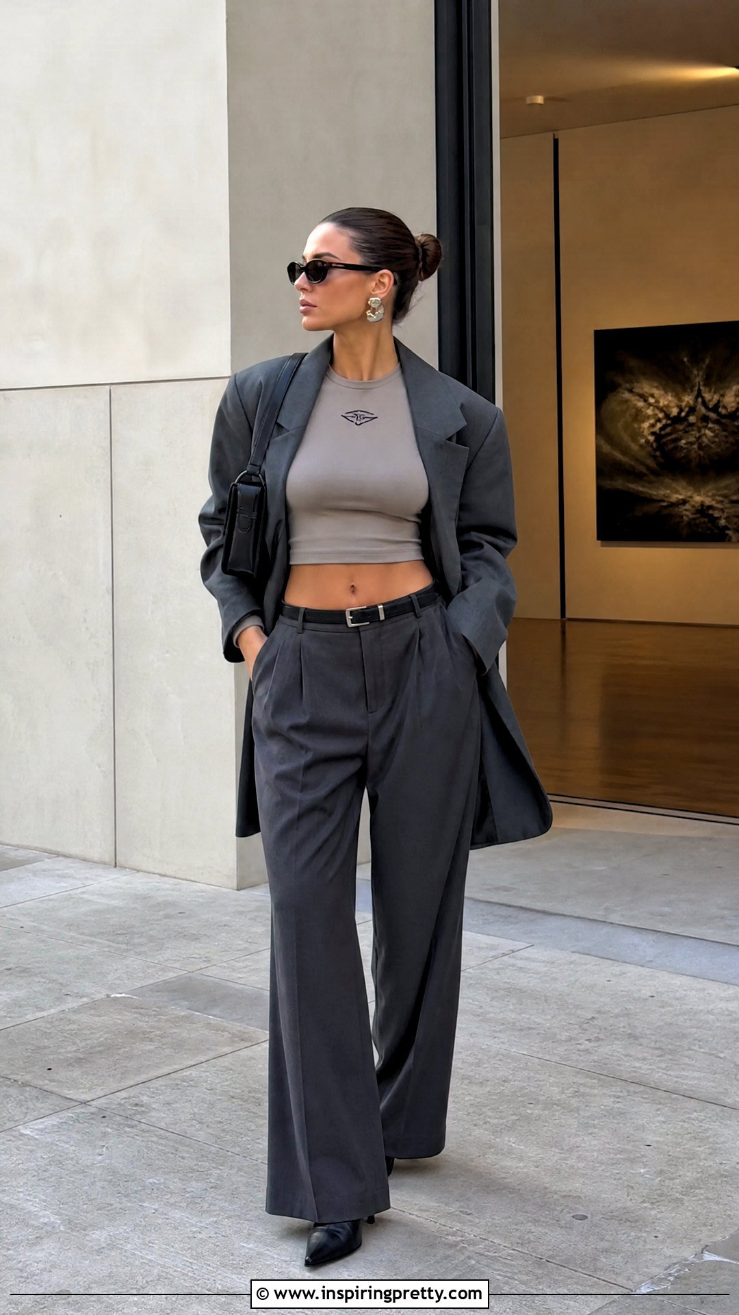 Misbhv Crop Top With Wide Leg Trousers - 20 Misbhv Crop Top outfit ideas