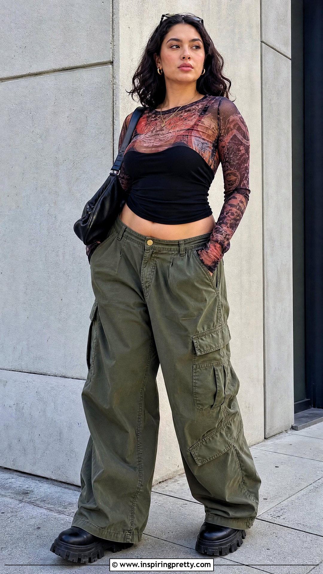 Miss Sixty Mesh Top With Cargo Pants - 25 miss sixty mesh top outfit ideas