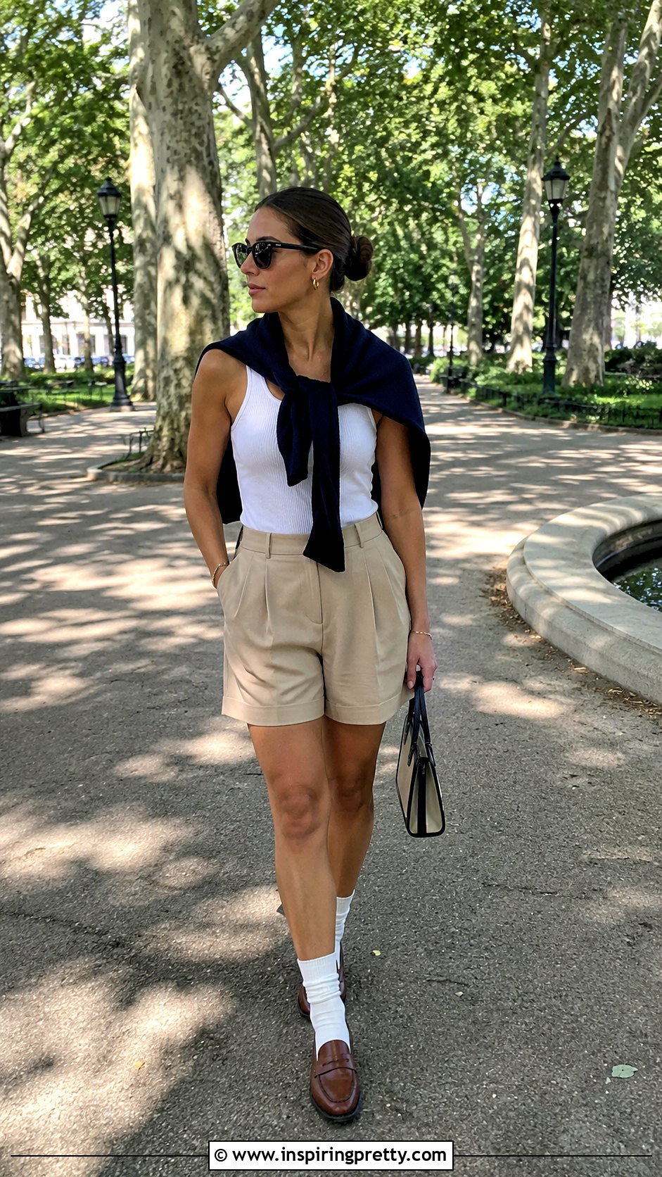 Miu Miu Tank Top With Sweater And Shorts - 50 miu miu tank top outfit ideas
