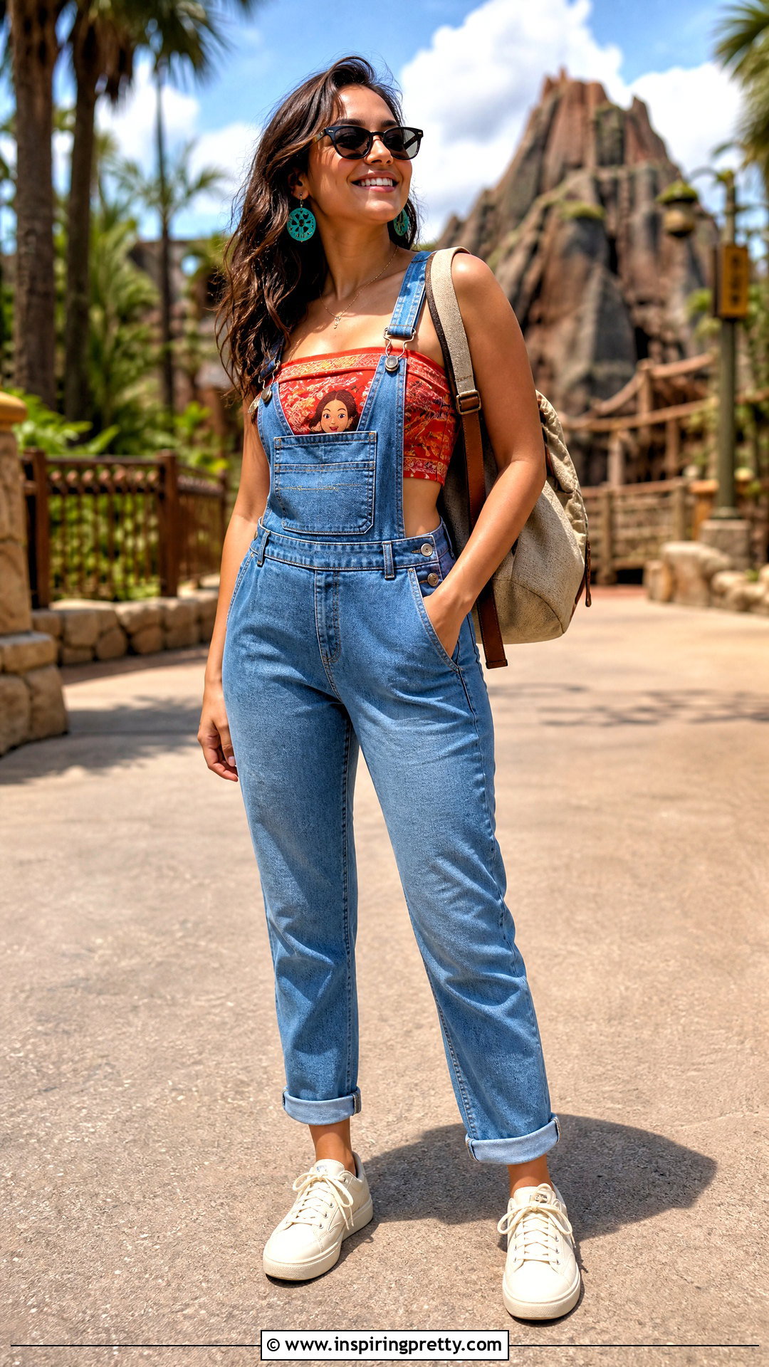 Moana Crop Top With Denim Overalls - 25 moana crop top outfit ideas