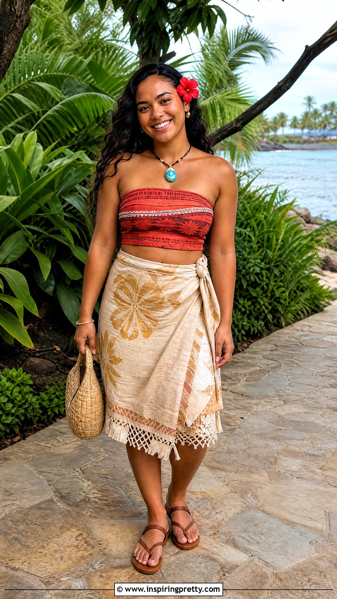 Moana Crop Top With Printed Wrap Skirt - 25 moana crop top outfit ideas