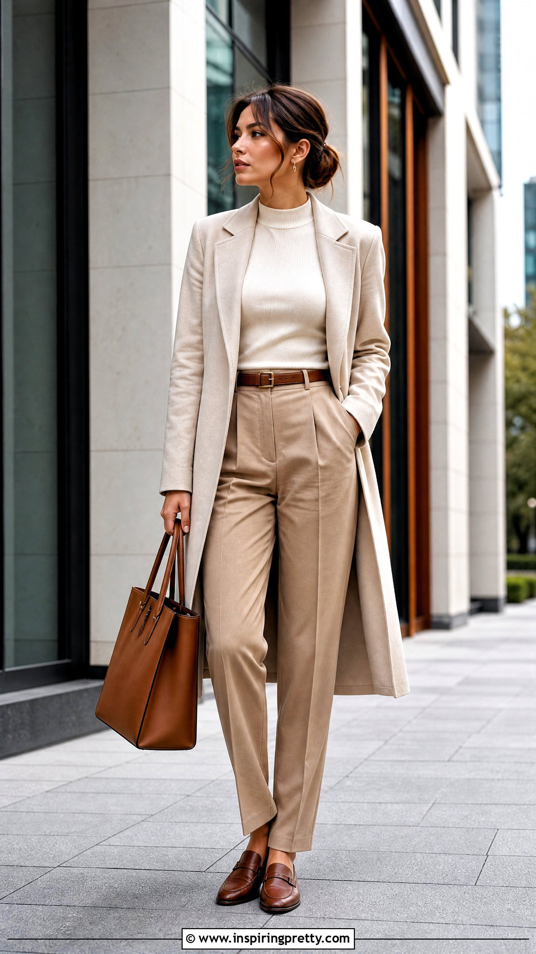 Mock Neck Full Sleeve Top With Pleated Pants - 50 full sleeve top outfits