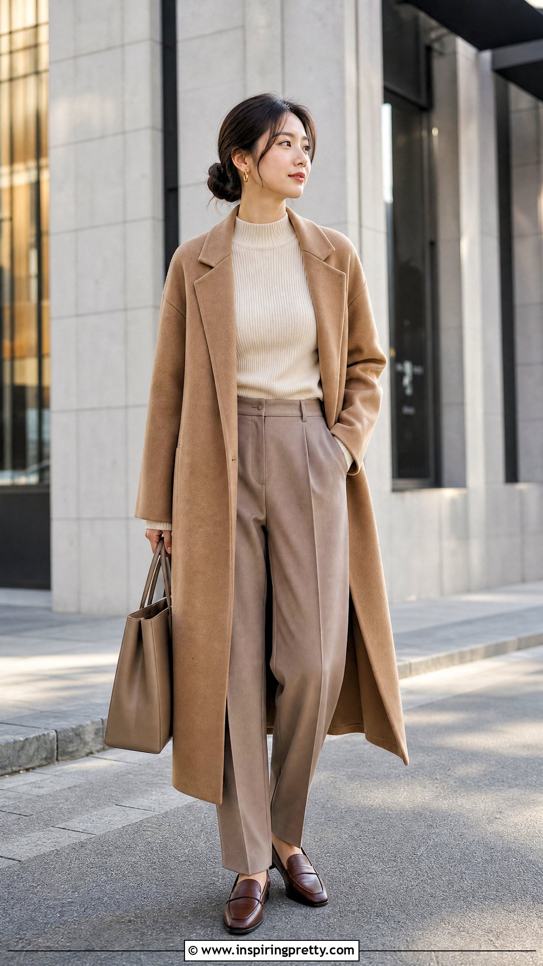 Mock Neck Knit Top Outfit - 50 korean tops for women