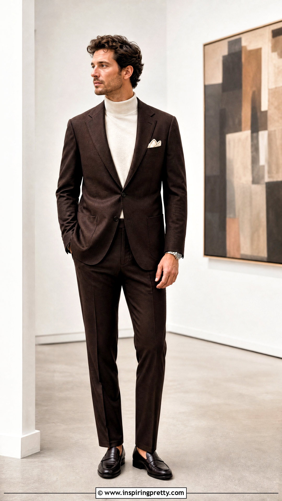 Mock Neck Sweater With Relaxed Suit - 20 Trendy Tops For Men's Wardrobe Ideas