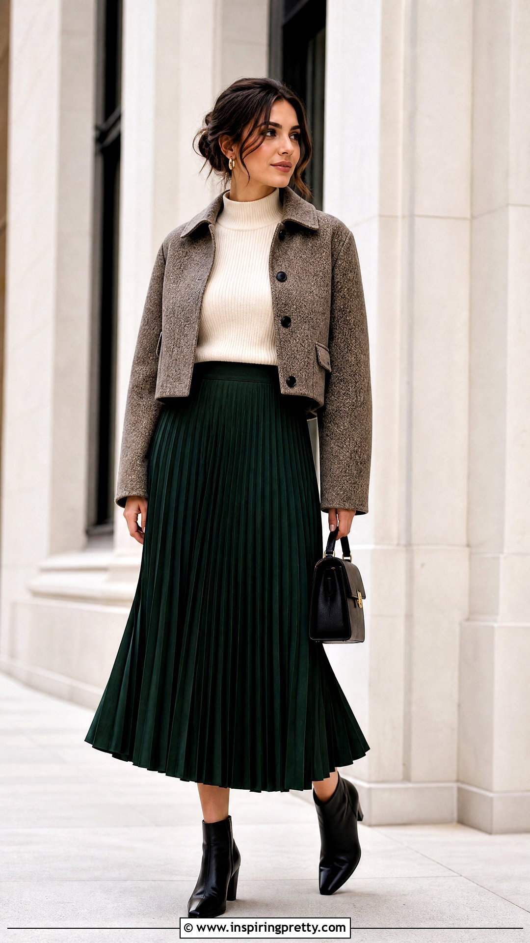 Mock Neck Top With Midi Skirt - 50 tops for women