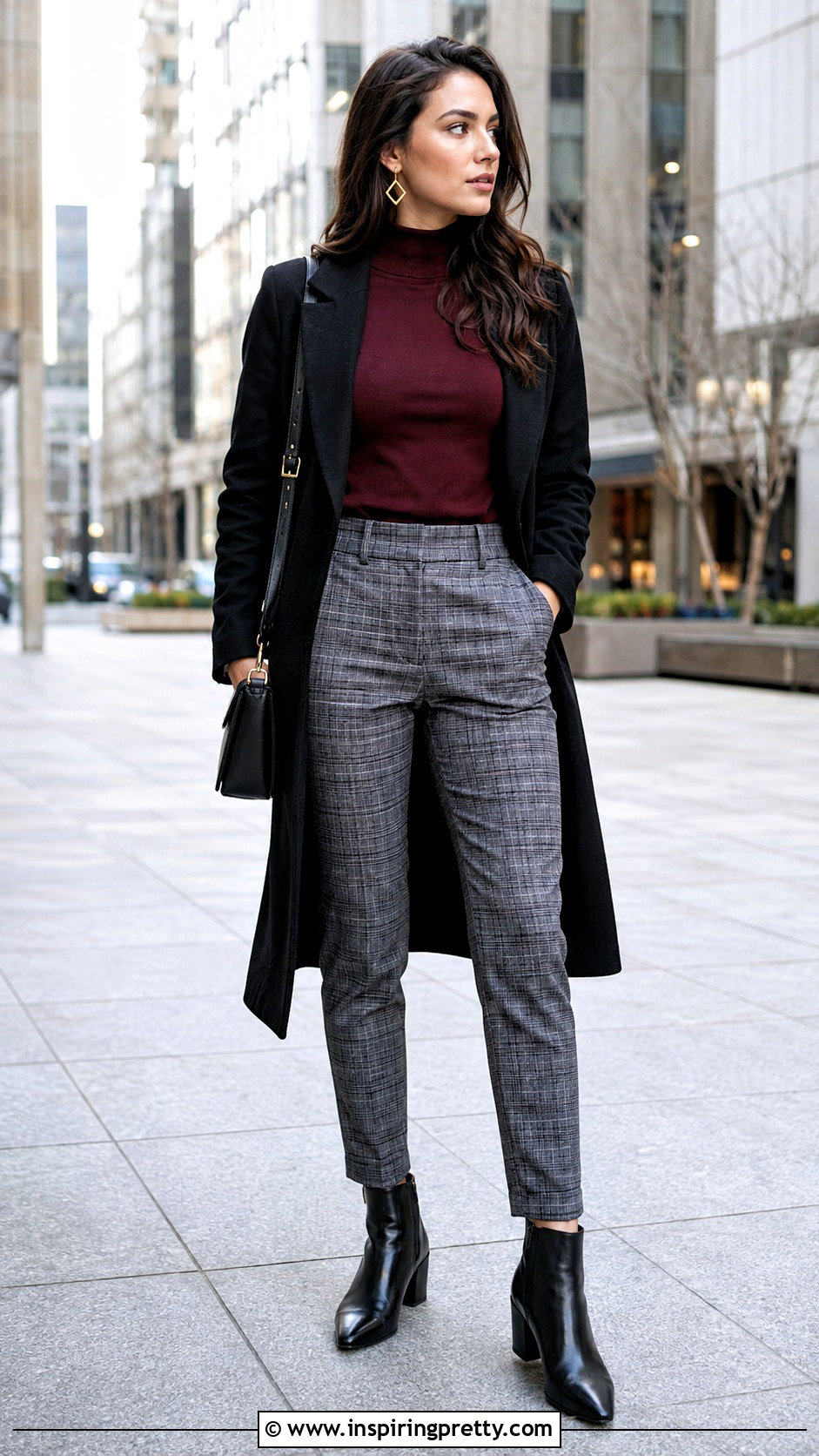 Mock Neck Top With Plaid Pants - 25 tops to wear with plaid pants