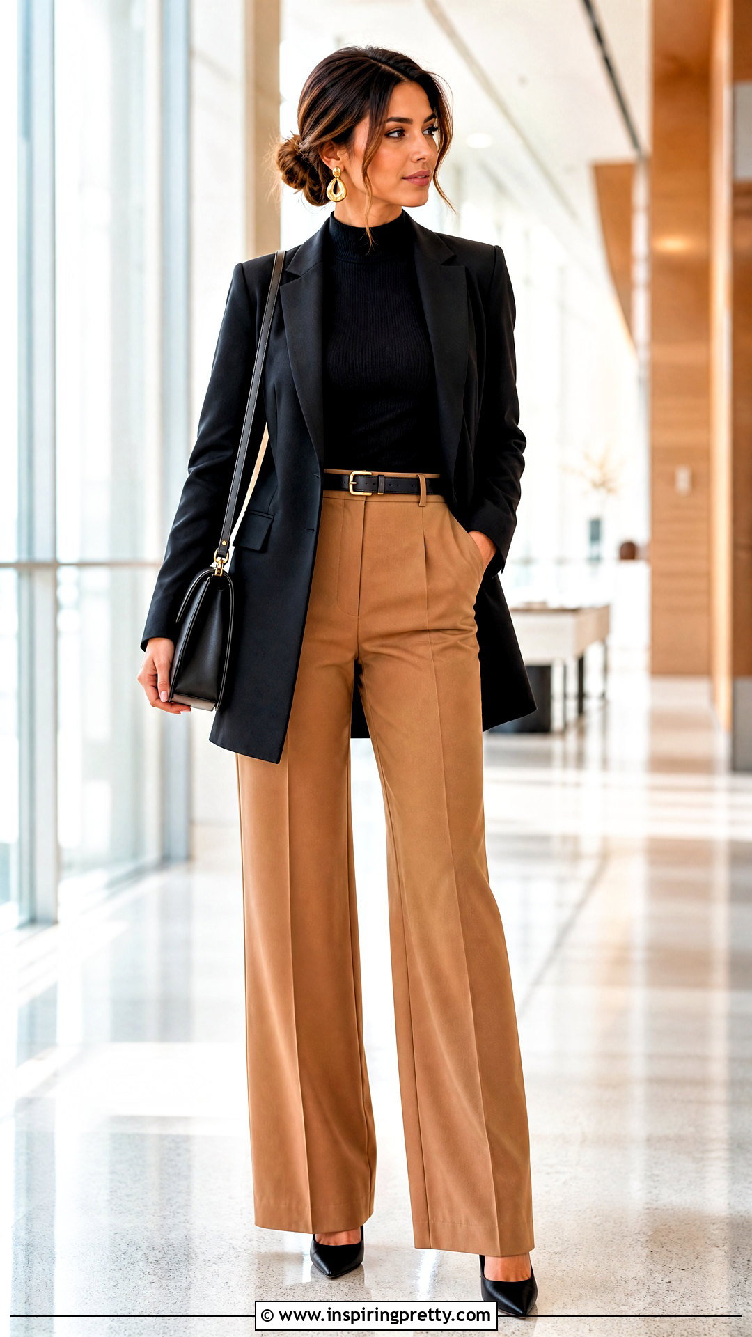 Mock Neck Top With Wide Leg Pants - 50 formal tops for women