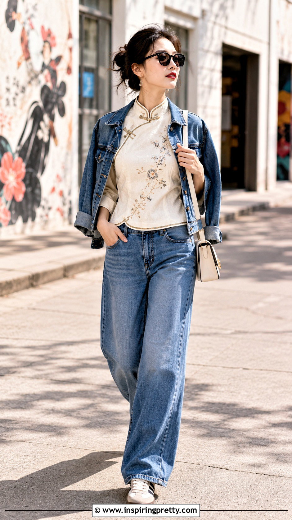 Modern Qipao Top Street Style Outfit - 50 qipao top outfit ideas