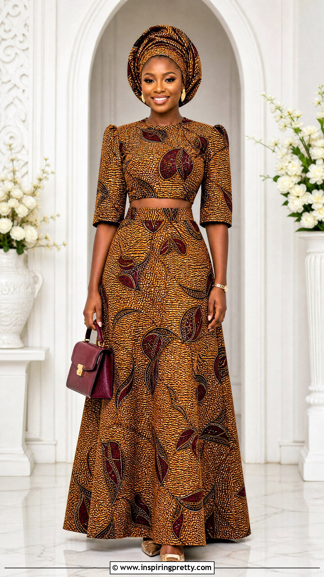 Modest Ankara Crop Top And High Waist Floor Length Skirt - 50 ankara crop top and skirt high waist outfits