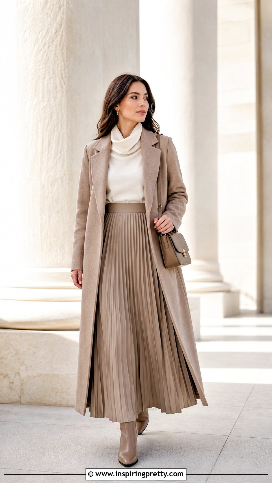 Modest Cowl Neck Top With Maxi Skirt - 50 cow neck top outfit ideas