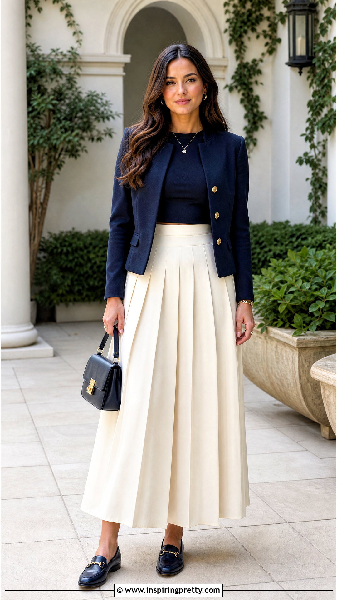 Modest Crop Top With Maxi Skirt And Jacket - 50 crop top outfits