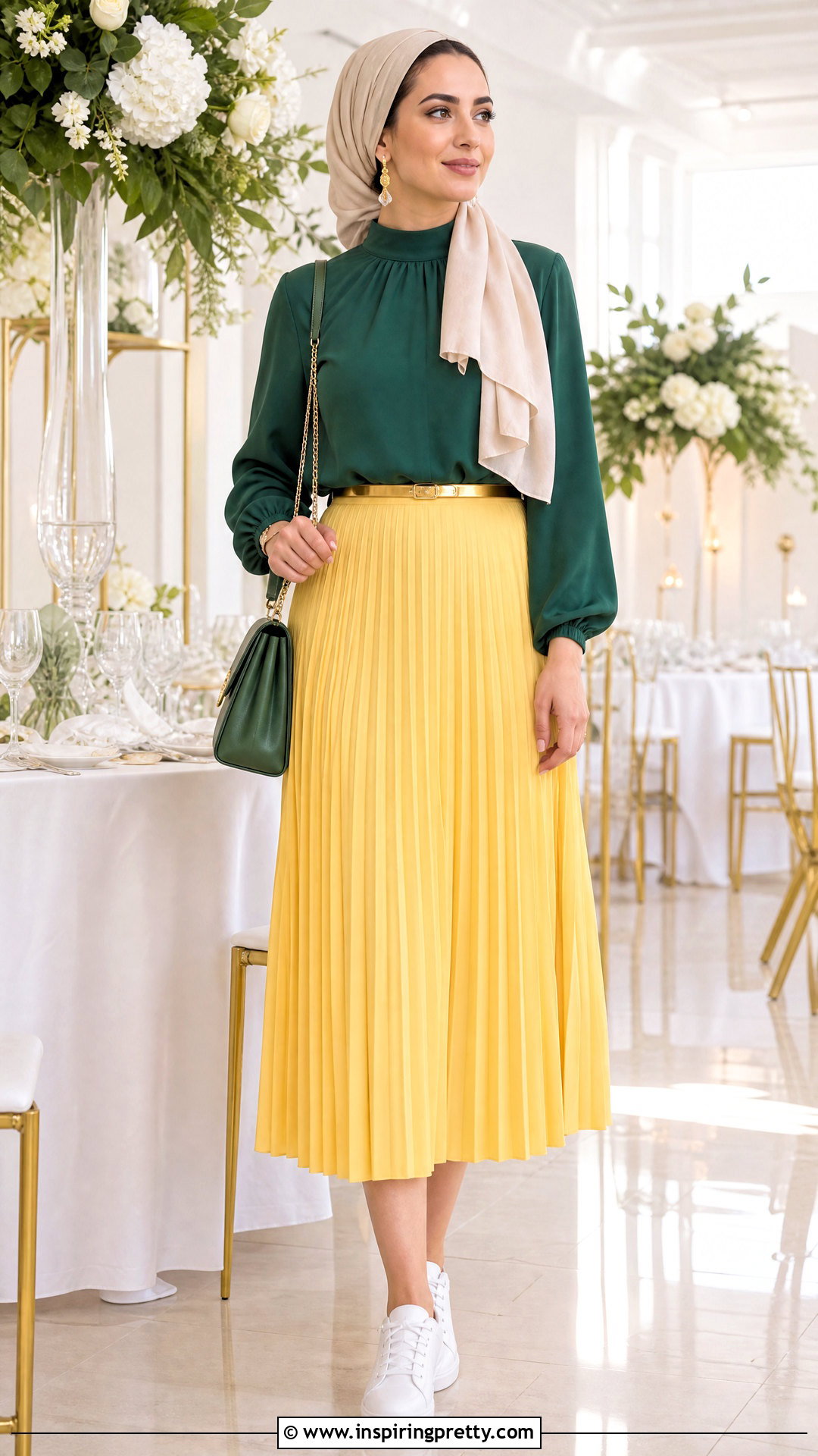 Modest Green Top Yellow Skirt Outfit - 20 1989 Green Top Yellow Skirt outfit ideas