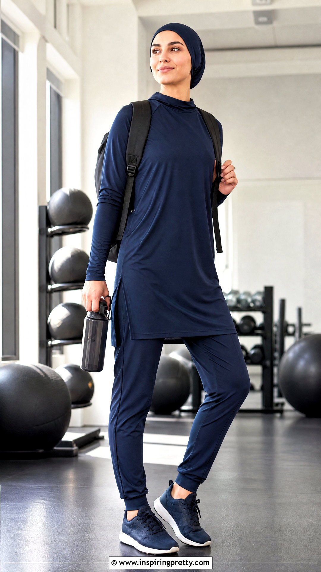 Modest Gym Top With Loose Training Pants - 50 gym tops outfit ideas