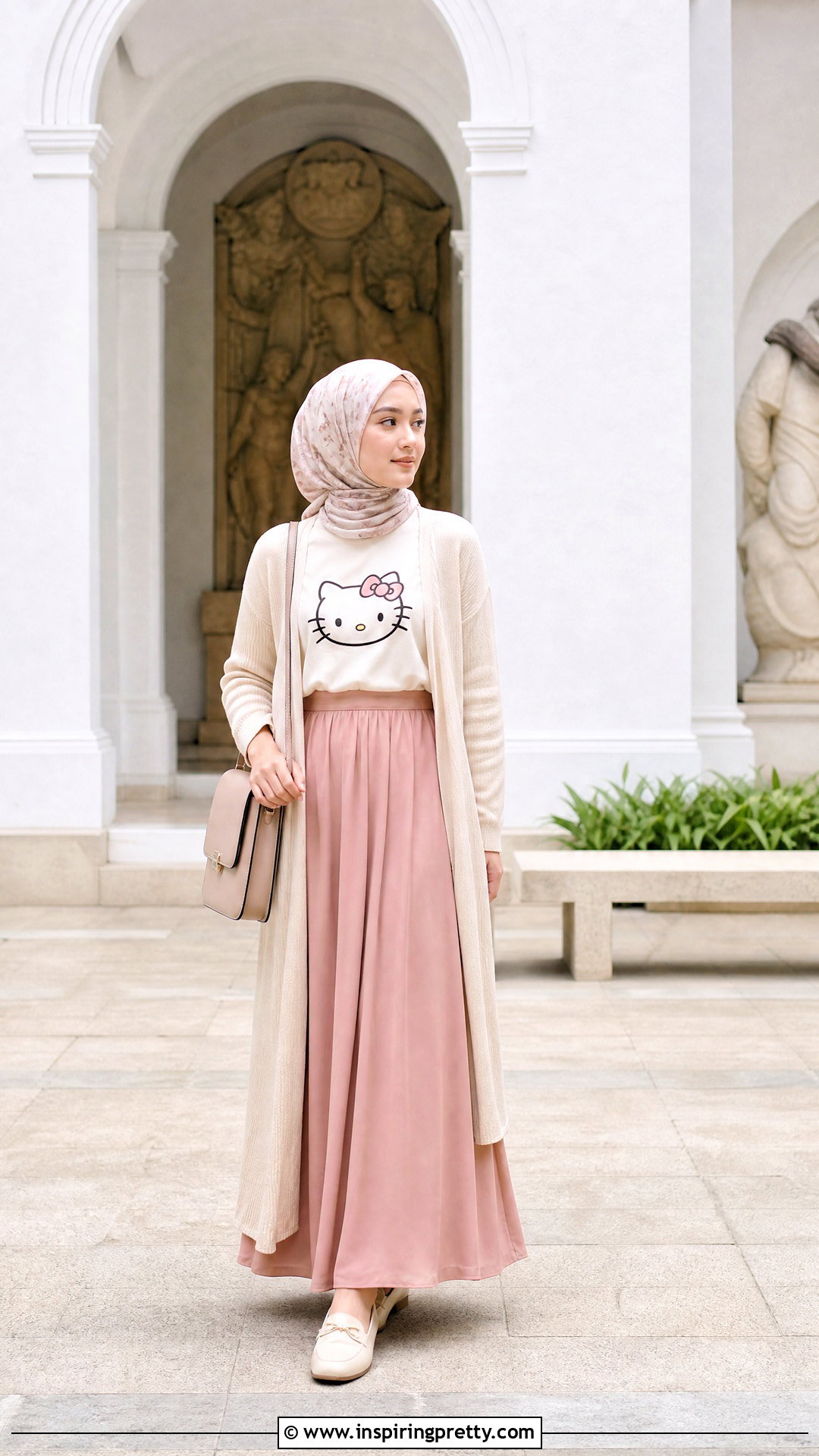 Modest Hello Kitty Top With Maxi Skirt - 50 hello kitty top outfit ideas