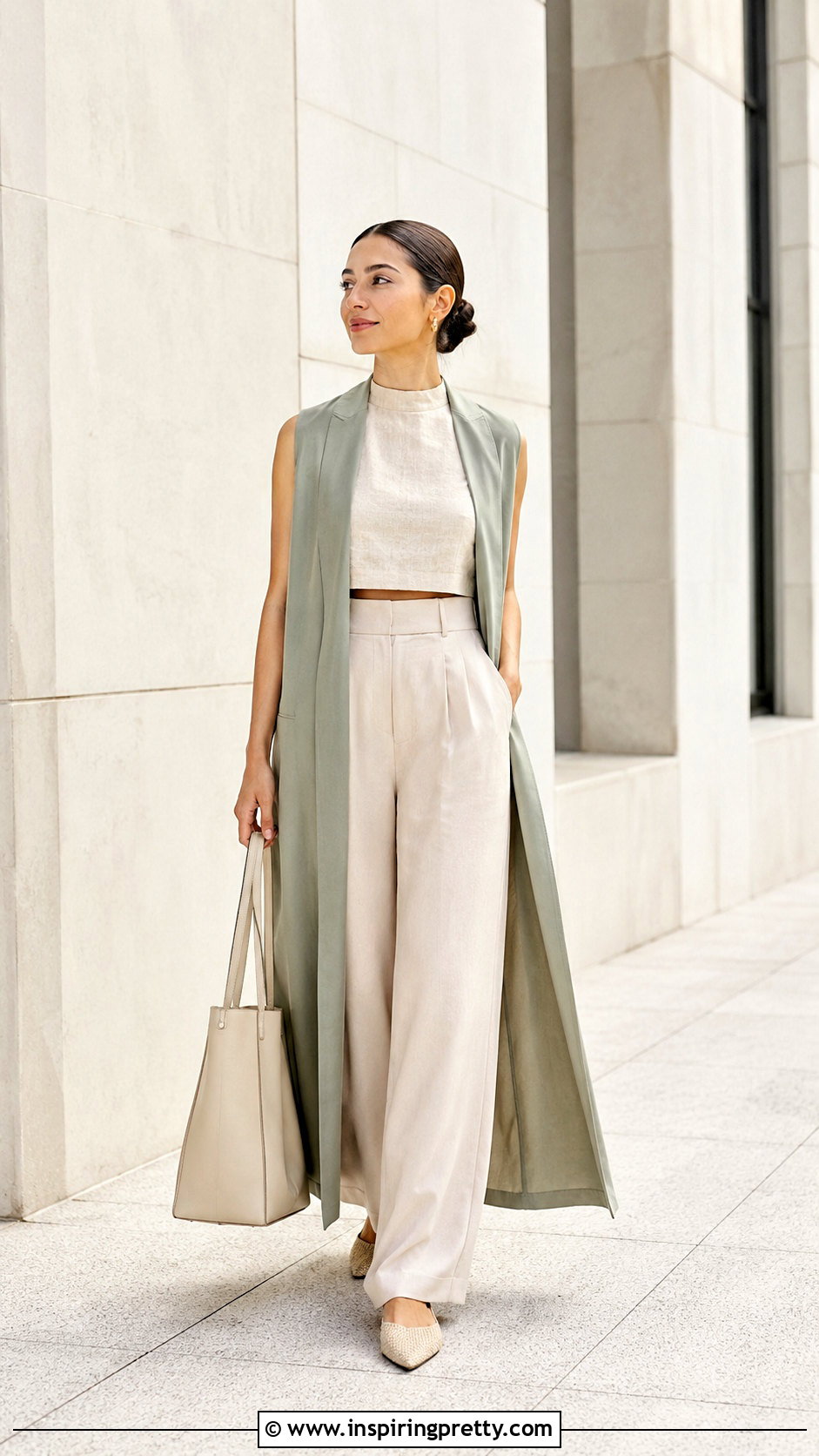 Modest Linen Crop Top Layered Outfit - 50 linen crop top outfit ideas