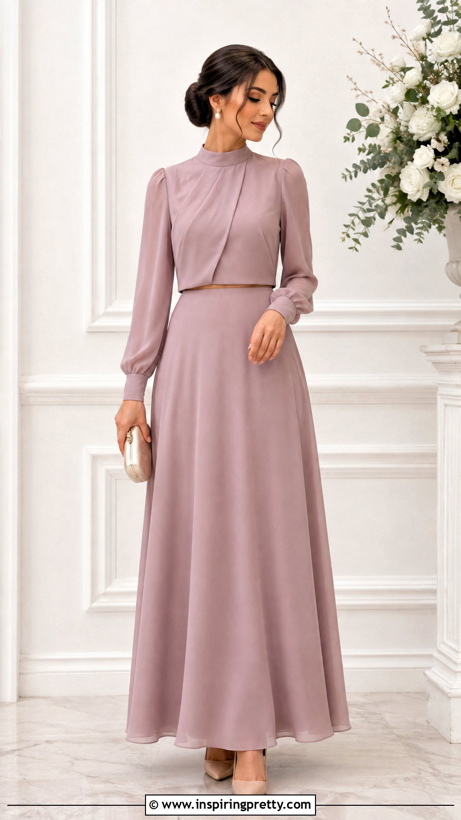 Modest Long Sleeve Crop Top Bridesmaid Dress - 25 Crop Top Bridesmaid Dress outfit ideas